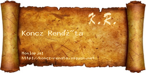 Koncz Renáta névjegykártya