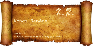 Koncz Renáta névjegykártya